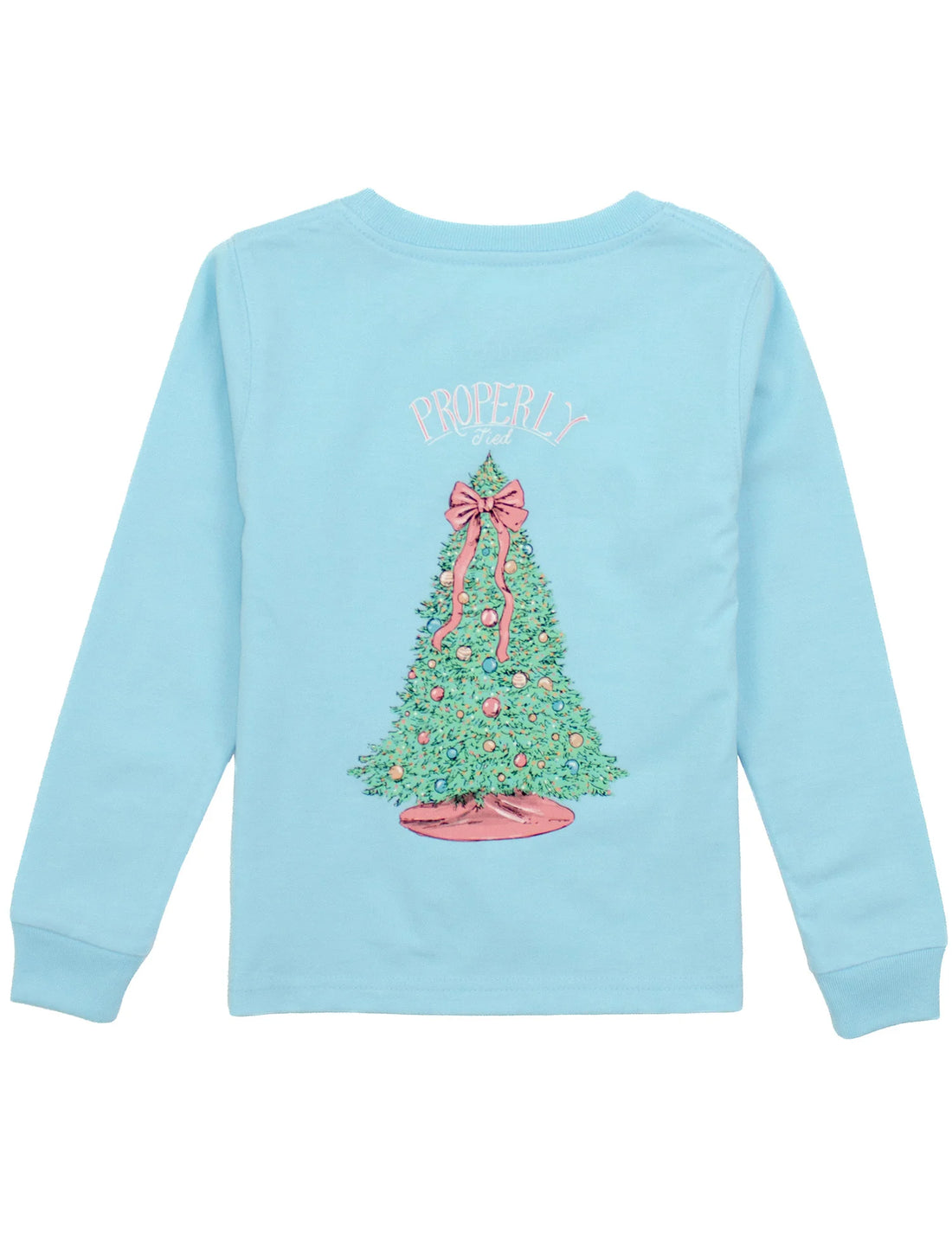 Properly Tied Girls Merry and Bright Long Sleeve Tee - Powder Blue