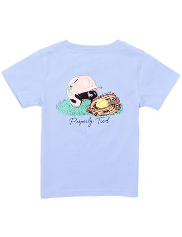 Properly Tied Girls Softball Tee - Light Blue