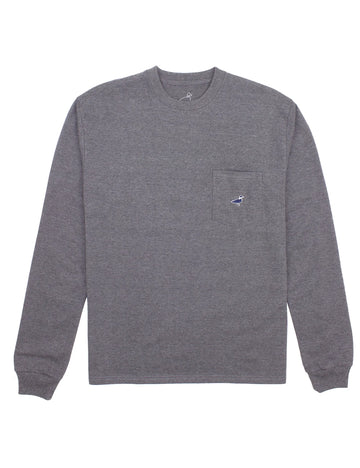 Properly Tied Parker Pocket Dark Heather Grey Long Sleeve Tee