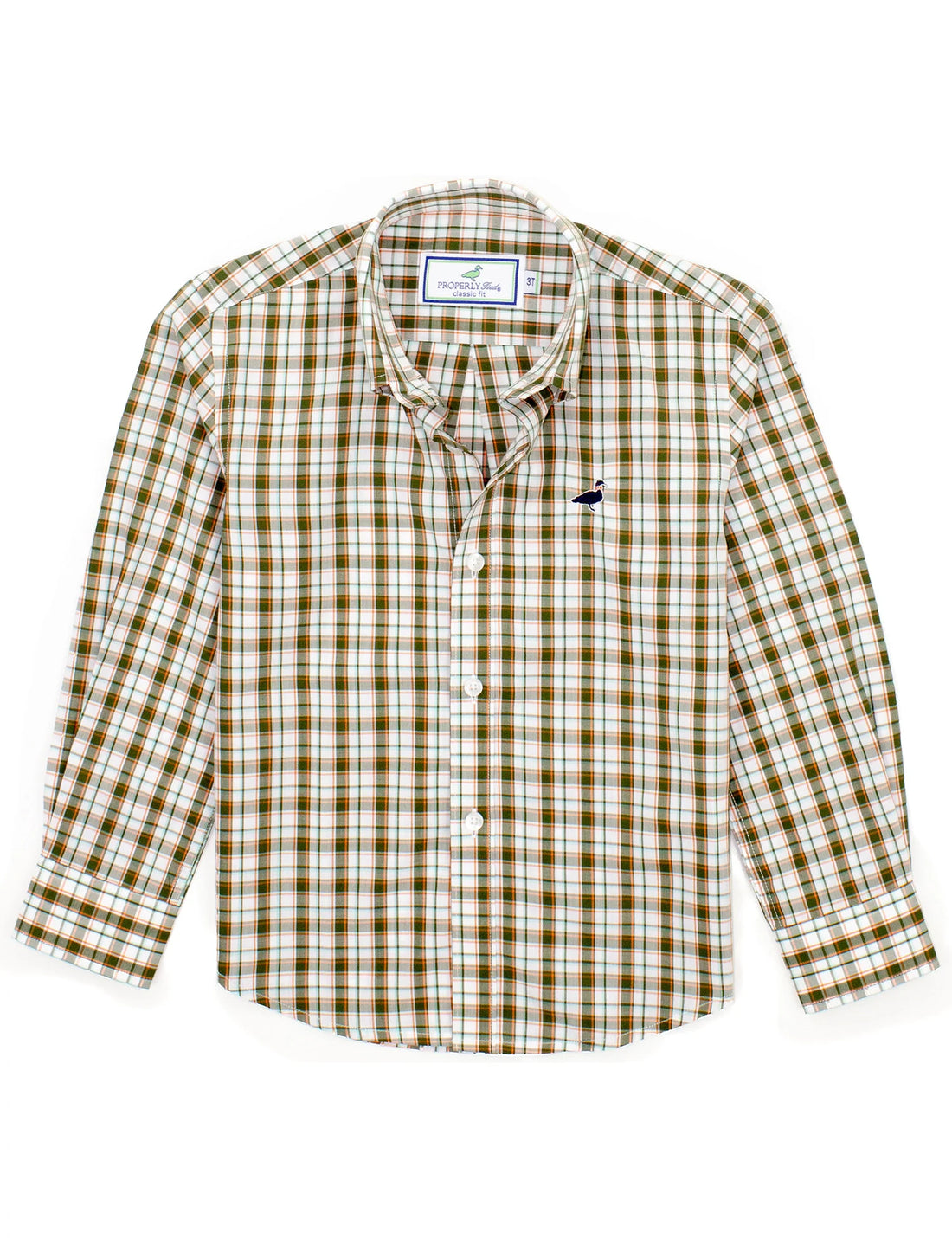 Properly Tied Boys Seasonal Sportshirt Olive Grove