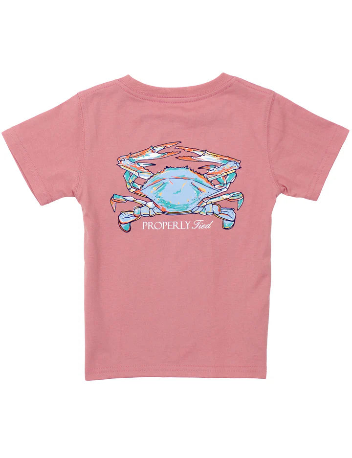 Properly Tied Boys Claws Short Sleeve Salmon