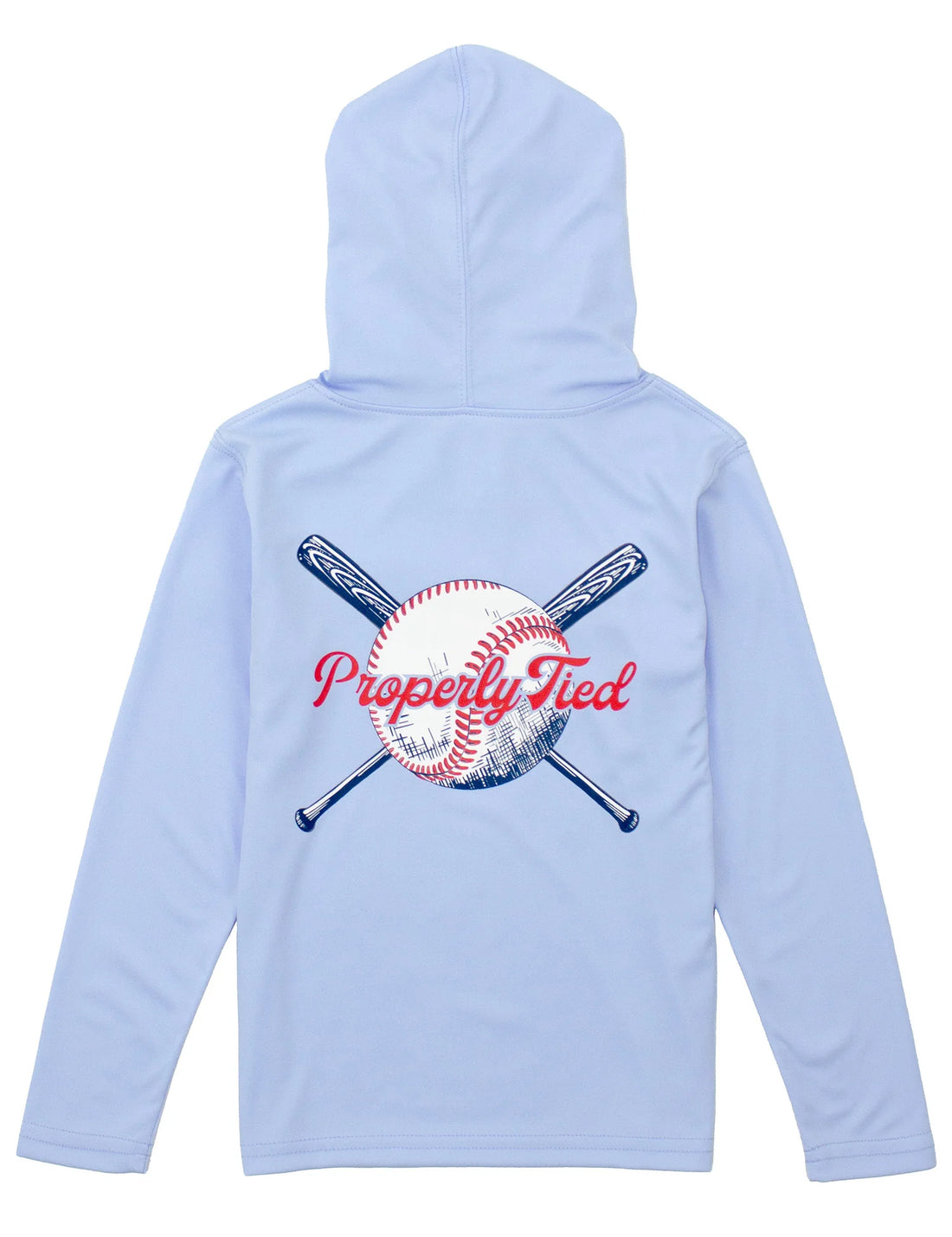 Properly Tied Boys Shade Performance Hoodie - Play Ball Light Blue