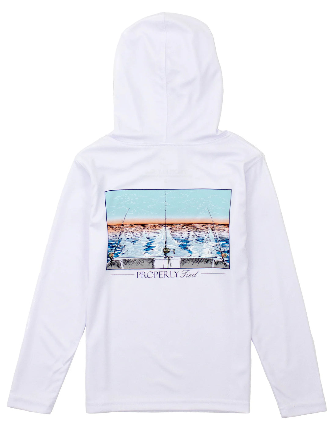 Properly Tied Boys Shade Performance Hoodie - Castaway White