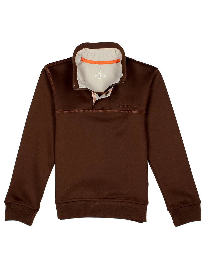 Properly Tied Boys Kennedy Pullover - Bark
