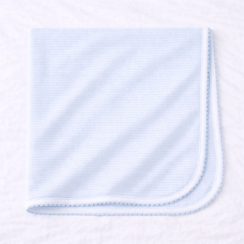 Magnolia Baby Mini Stripes Receiving Blanket - Light Blue