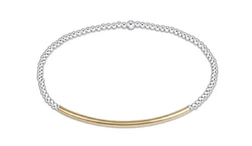 Enewton Classic Sterling Mixed Metal 2mm Bead Bracelet - Bliss Bar Gold