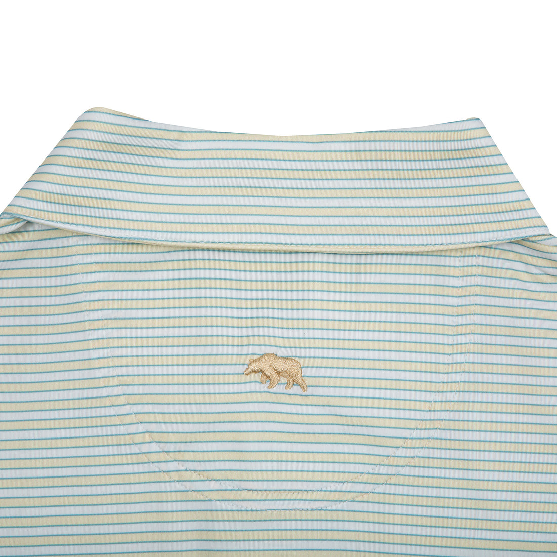 Onward Reserve Mulligan Striped Performance Polo- Pastel Yellow/Ether