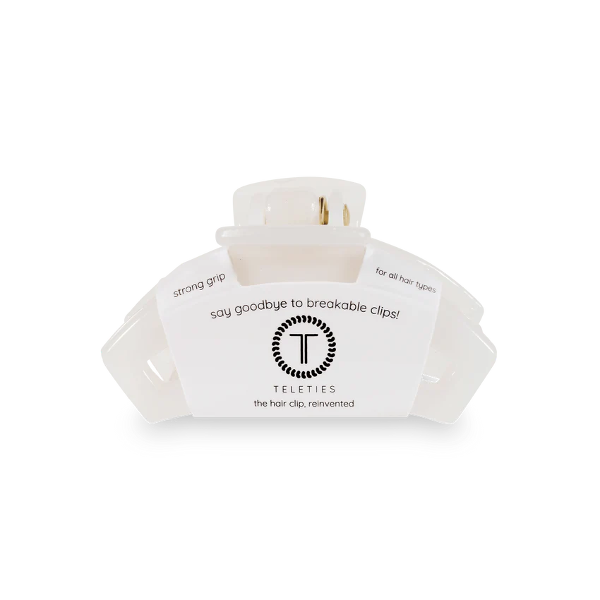 Teleties Open Coconut White Tiny Hair Clip