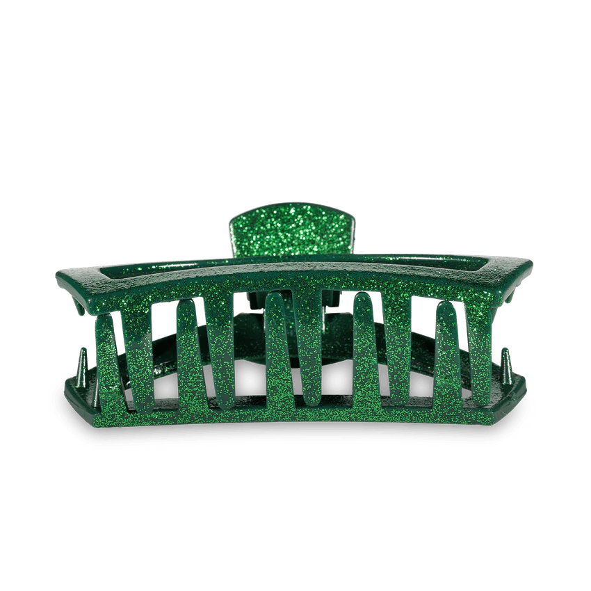 Teleties Open Green Glitter Large Hair Clip