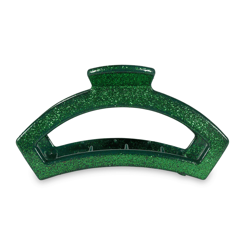 Teleties Open Green Glitter Large Hair Clip