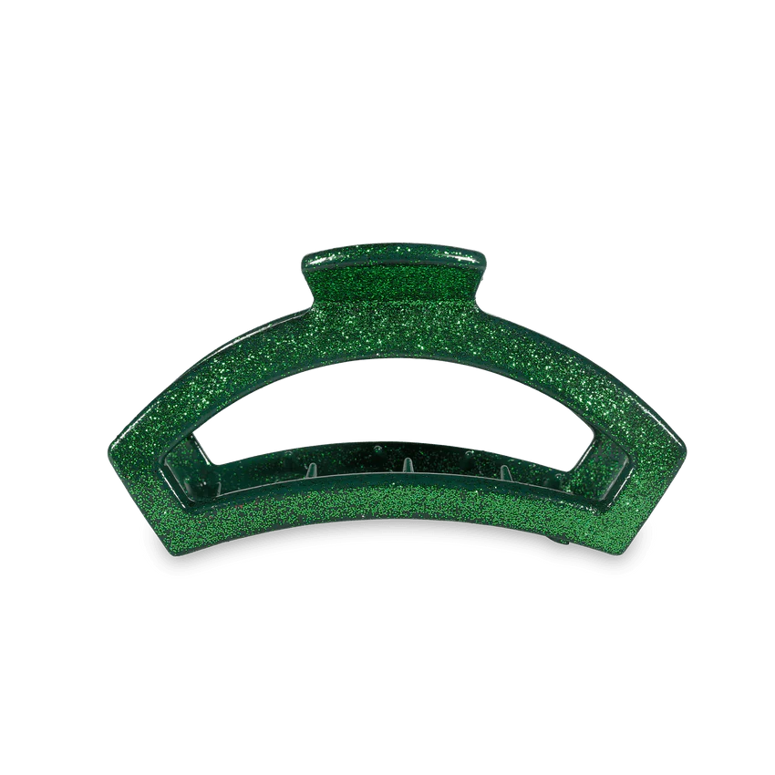 Teleties Open Green Glitter Medium Hair Clip