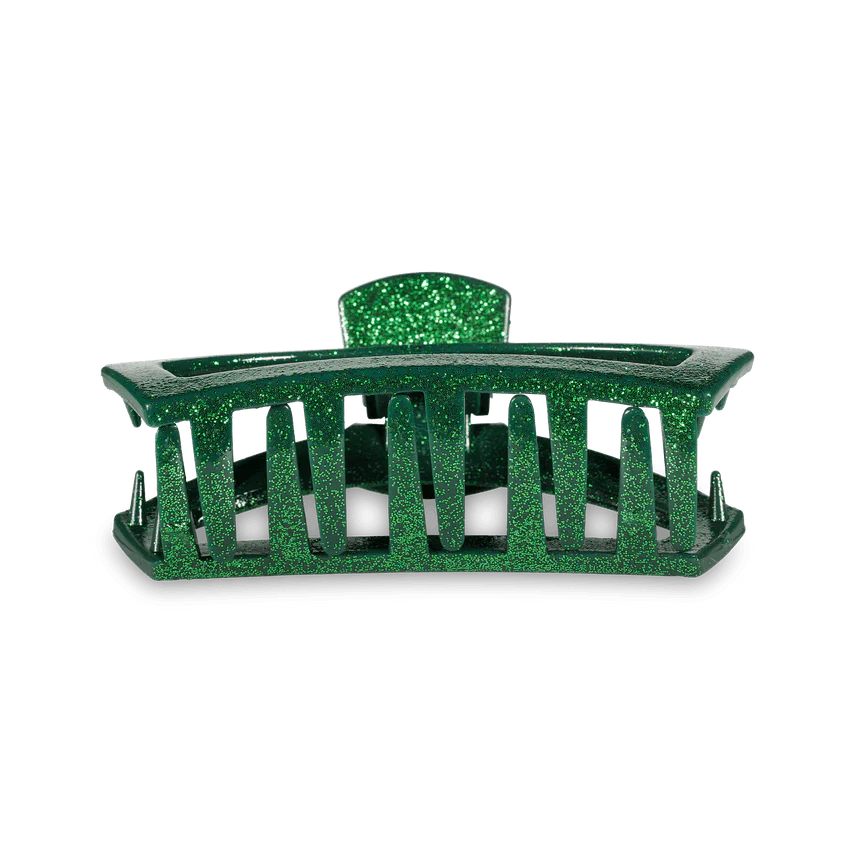 Teleties Open Green Glitter Medium Hair Clip