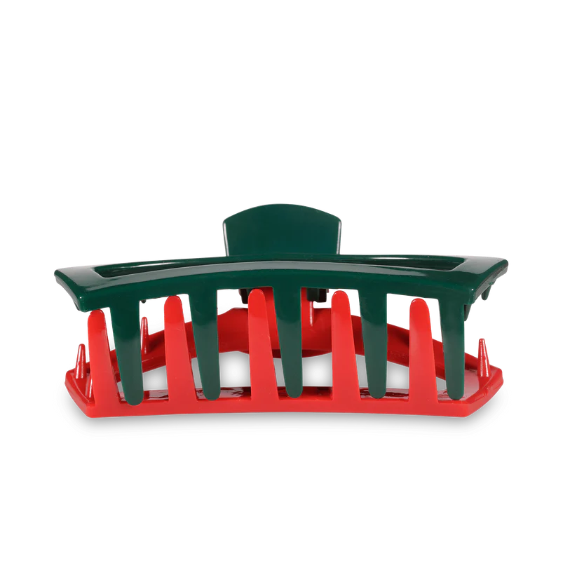 Teleties Open Red and Green Medium Hair Clip