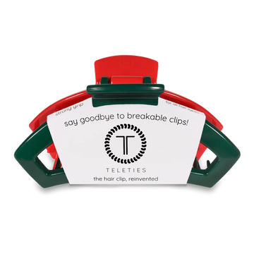 Teleties Open Red and Green Medium Hair Clip