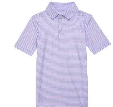 Men's Pink & Light Blue Stripe Polo