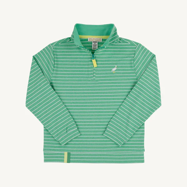 Beaufort Bonnet Prepletic Hayword Half Zip - Gibson Island Green Stripe