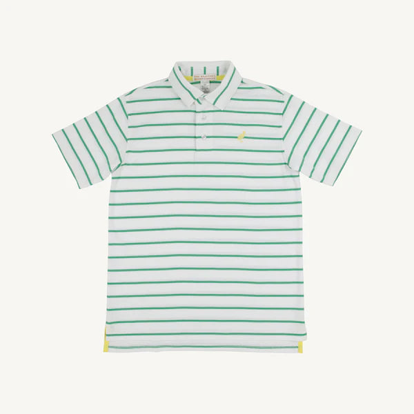 Beaufort Bonnet Prim and Proper Polo - Gibson Island Green Stripe