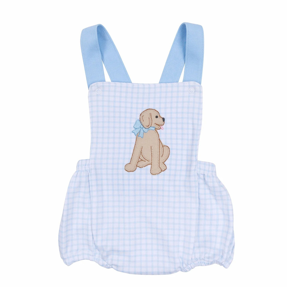 Magnolia Baby Puppy Playtime Applique Criss-Cross Bubble - Light Blue