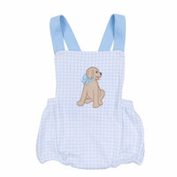 Magnolia Baby Puppy Playtime Applique Criss-Cross Bubble - Light Blue