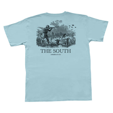 Peach State Pride American Co Quail Etching SS Pocket Tee - Chambray