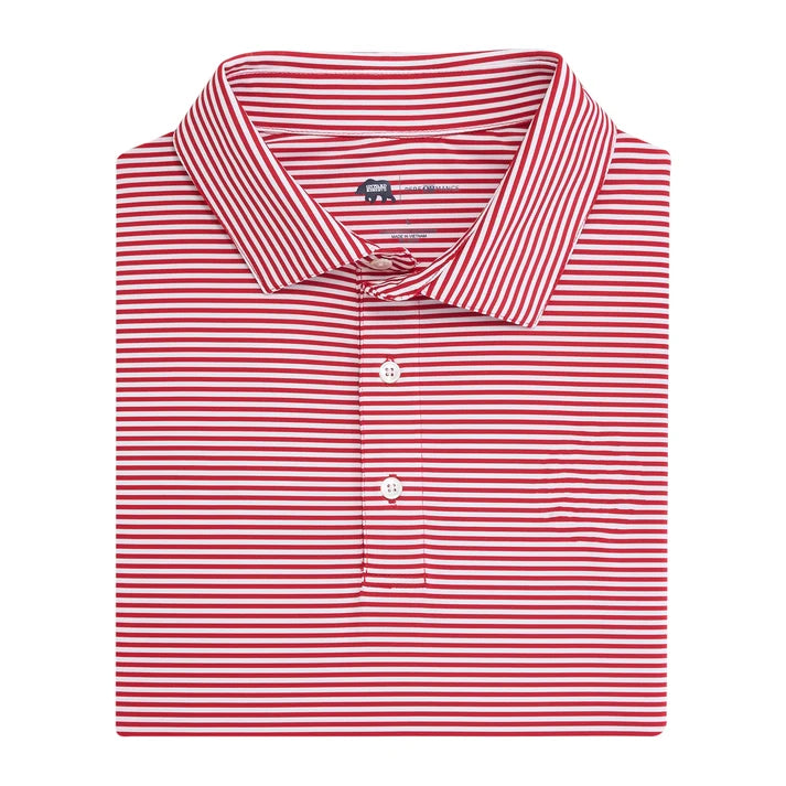 Onward Reserve Echo Stripe Performance Polo - Red