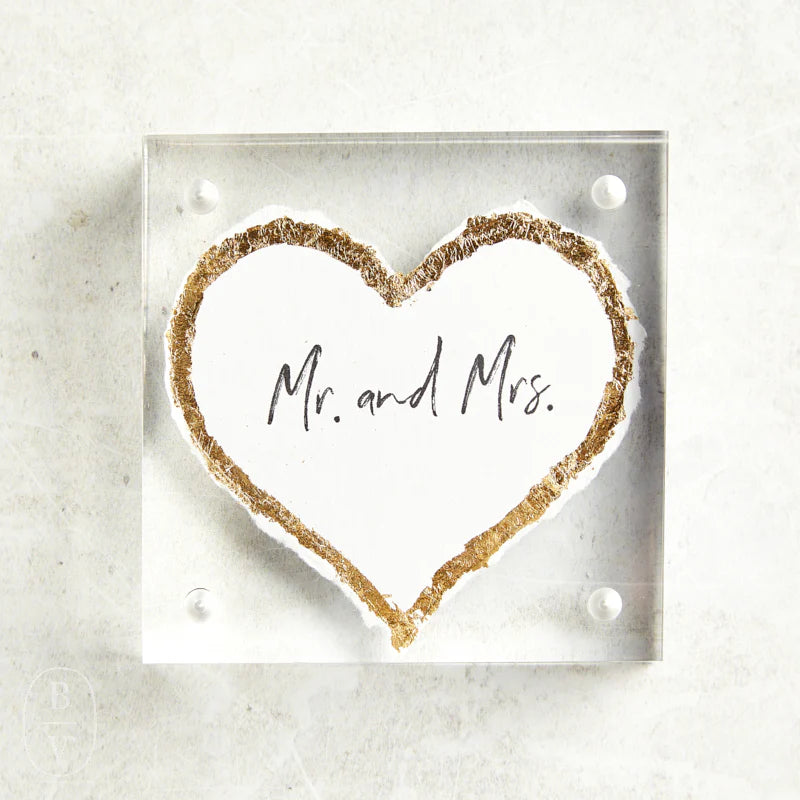Eva Belle Acrylic Frame 3x3- Mr. and Mrs.