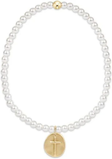 Enewton Classic Pearl 4mm Bead Bracelet - Inspire Gold Charm
