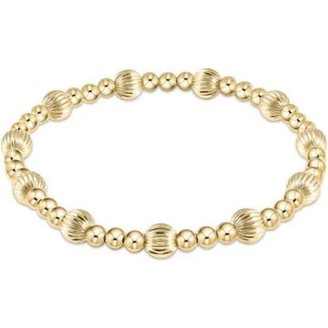 ENewton Extends Dignity Sincerity Pattern 6mm Bead Bracelet Gold