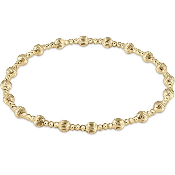 ENewton Extends Dignity Sincerity Pattern 4mm Bead Bracelet Gold