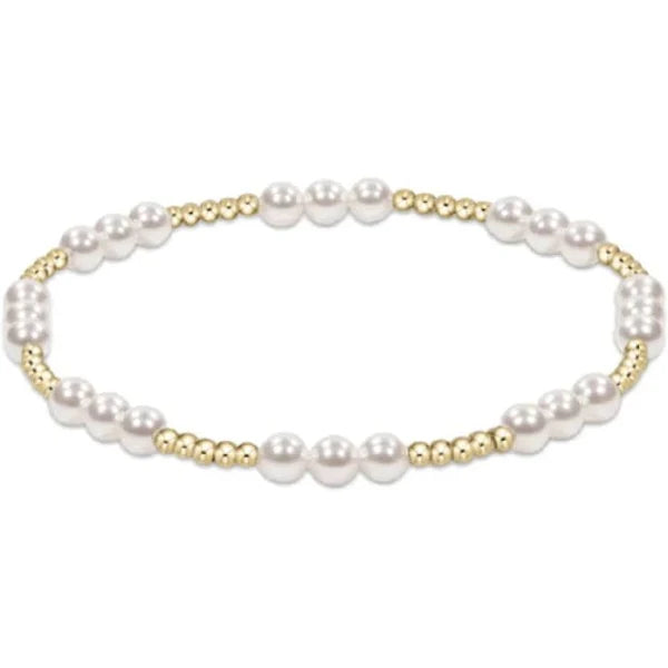 ENewton Extends Classic Joy Pattern 4mm Bead Bracelet -Pearl