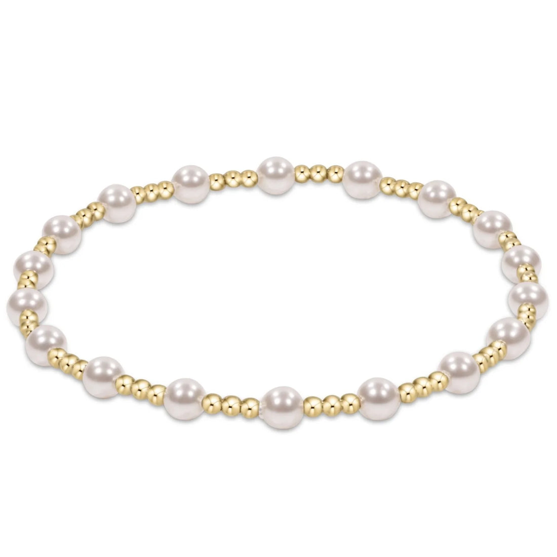 Enewton Classic Gold Sincerity Pattern 4mm Bead Bracelet - Pearl