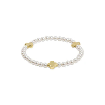 Enewton Signature Cross Pearl Pattern 4mm Bead Bracelet