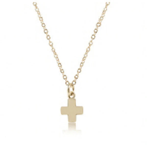 Enewton Egirl 14" Necklace Gold - Signature Cross Small Gold Charm