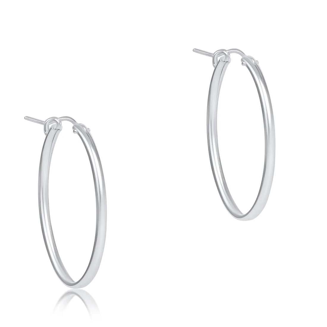 ENewton Oval Sterling 1" Hoop - Smooth
