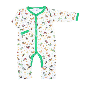 Magnolia Baby Tractor Time Playsuit Green