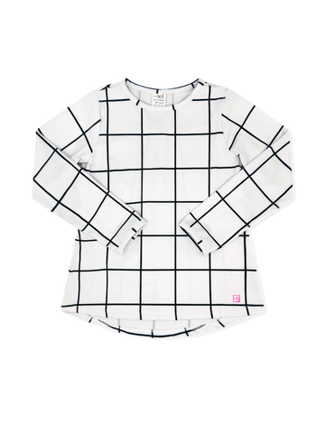 Set Fashion Taylor T LS Shirt - Pure Coconut/Nantucket Navy, Willington Windowpane