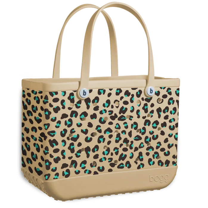 Leopard Print Turquoise Bogg Bag