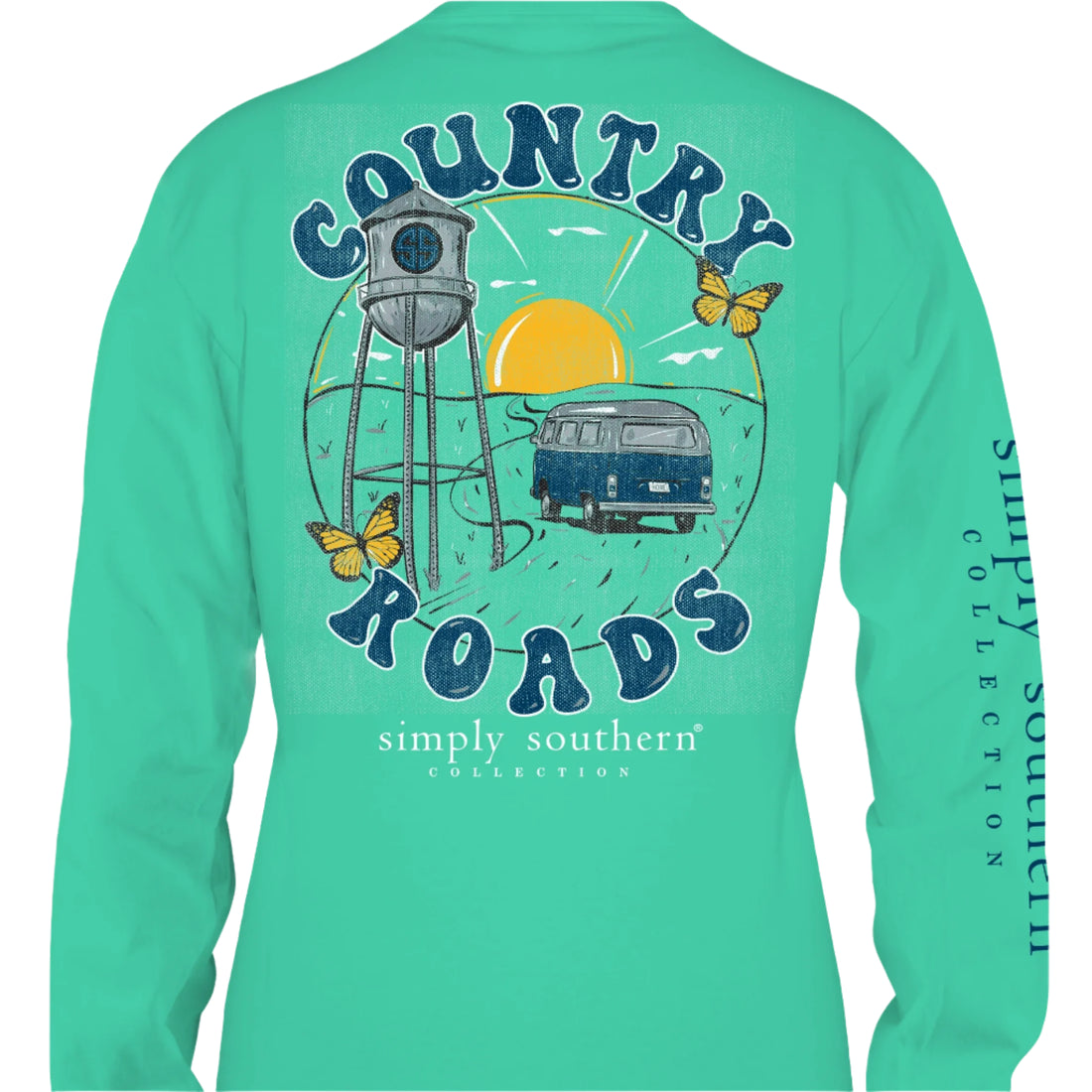 Simply Southern Women s Country Roads Aruba Long Sleeve Shirt Wiregrass Designs