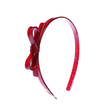 Lilies & Roses Girl's Headband - Red Glitter