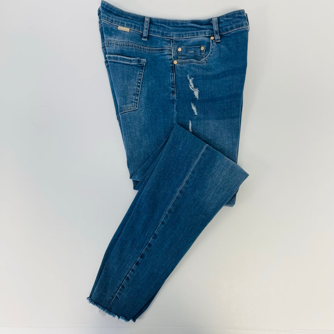 Tractr Jeans Mona- High Rise- Torn Indigo