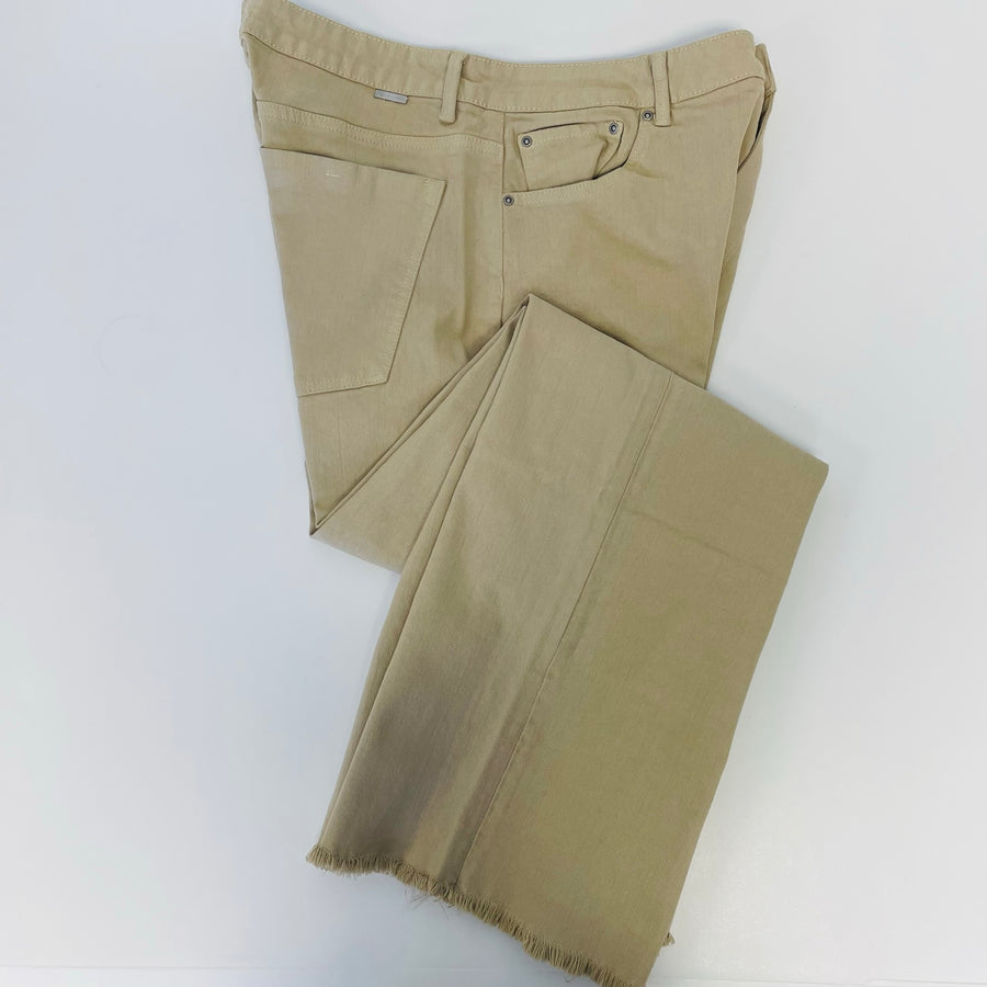 Tractr Jeans - High Rise Straight Flare- Beige