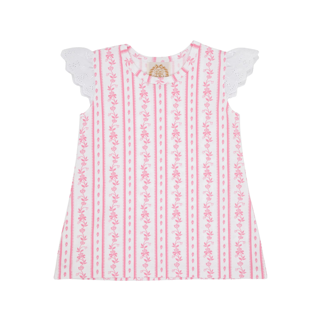 Beaufort Bonnet Sleeveless Polly Play Shirt- French Country Coterie With Eyelet Angel Sleeve