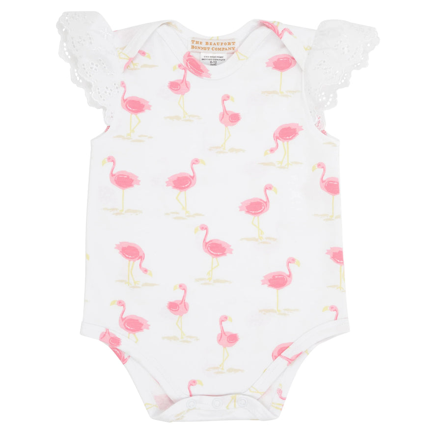 Beaufort Bonnet Wendy Onesie- Flarda Flamingo With Worth Avenue White ...