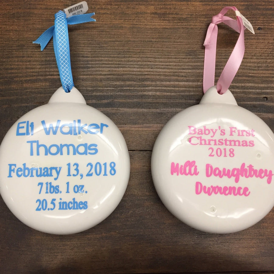 Hand Painted Ceramic Baby Ornaments