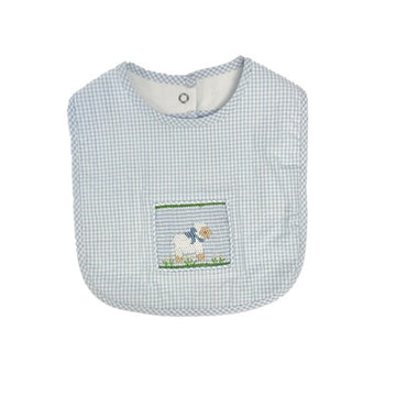 Little English Smocked Sheep Bib