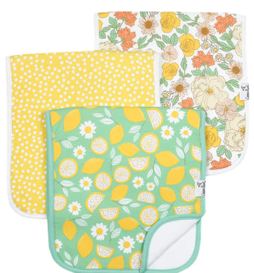 Copper Pearl Burp Cloth Set - Lemon