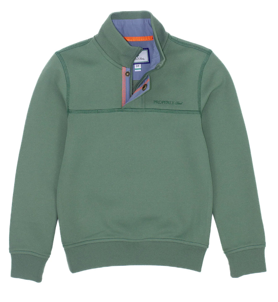 Properly Tied Boys Kennedy Pullover Olive